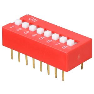 8-Position DIP Switch – Slide Type, PCB Mount, 8-Bit Manual Address Switch