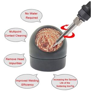 Soldering Iron Tip Cleaner Welding Head Cleaning Steel Wire Brush With Stand Holder For Bga Soldering Station - Image 2